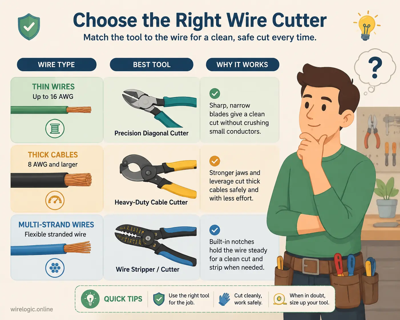 Selecting the right wire cutter for different electrical wires